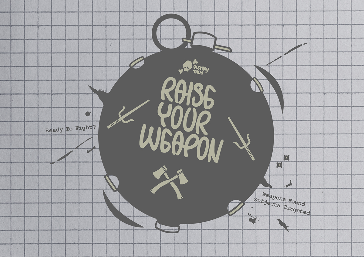 weapons logo ideas Illustrator photoshop wip horror_rocks typography  