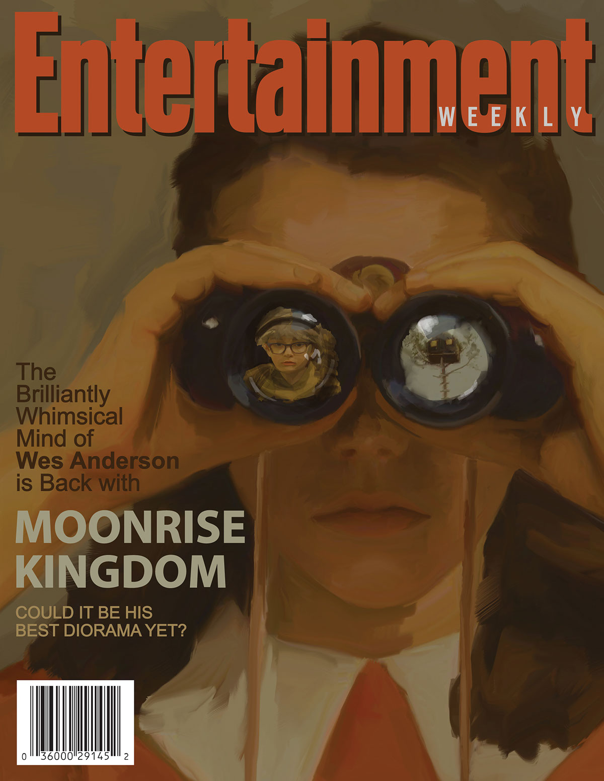 Moonrise Kingdom entertainment weekly digital painting magazine cover Ps25Under25