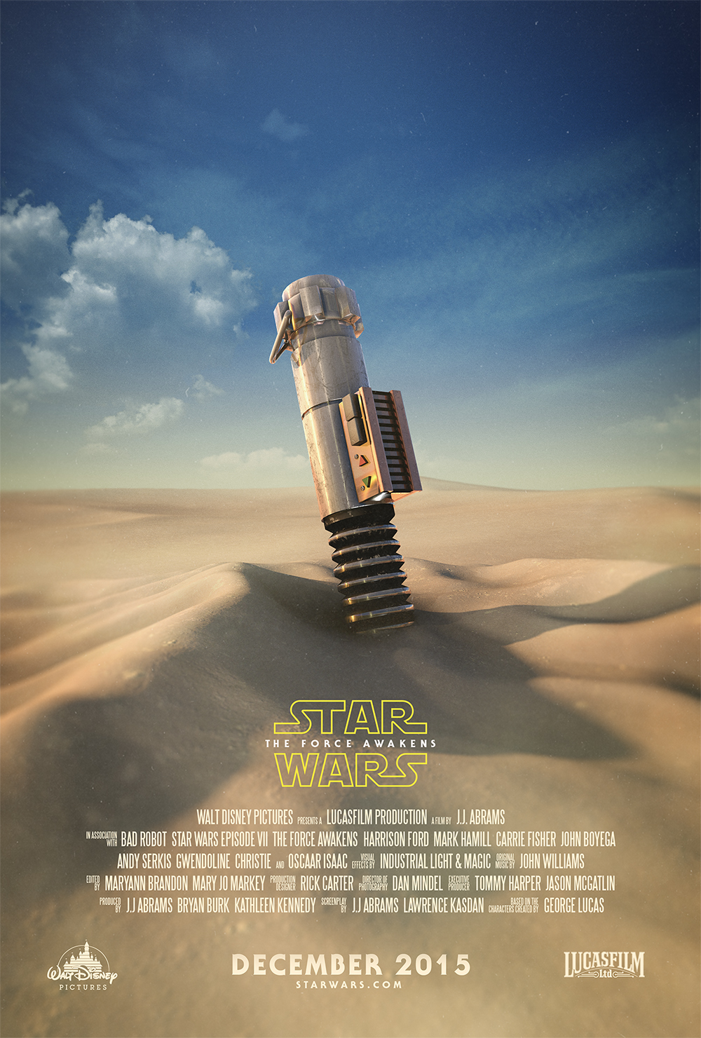 star wars lightsaber luke skywalker Episode 7 The Force Awakens c4d cinema 4d photoshop tatooine SWE7 physical renderer