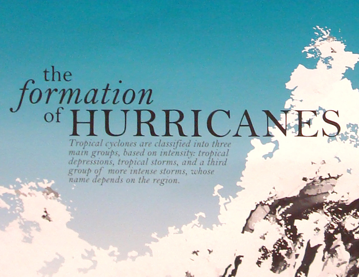 process poster hurricane information hierarchy typographic grid Nature weather environment educational