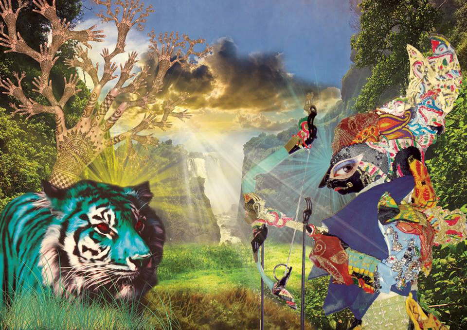 tiger puppet collage Digital Collage Picture book children