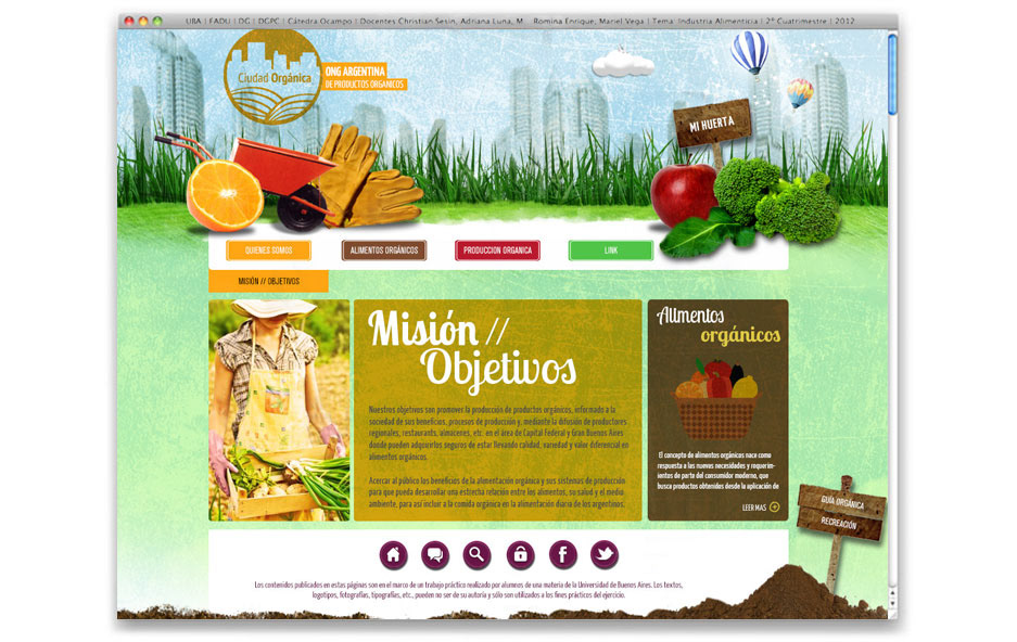 Web development organic Food 