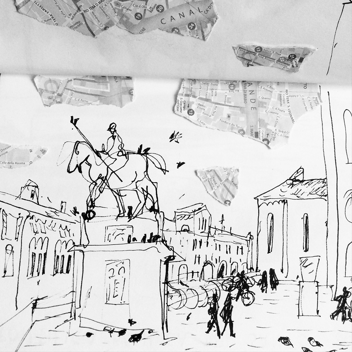Italy bologna travel sketches sketchbook milan Venice padua