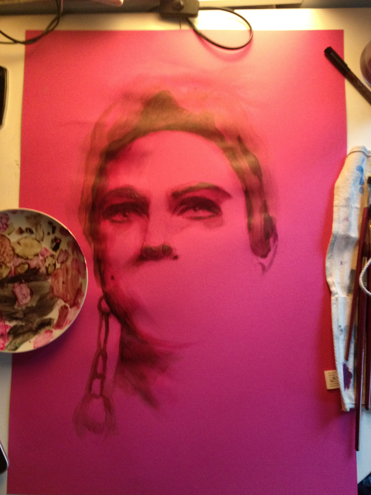 filmposter  portrait  acrylpainting  coloured background katharina krämer