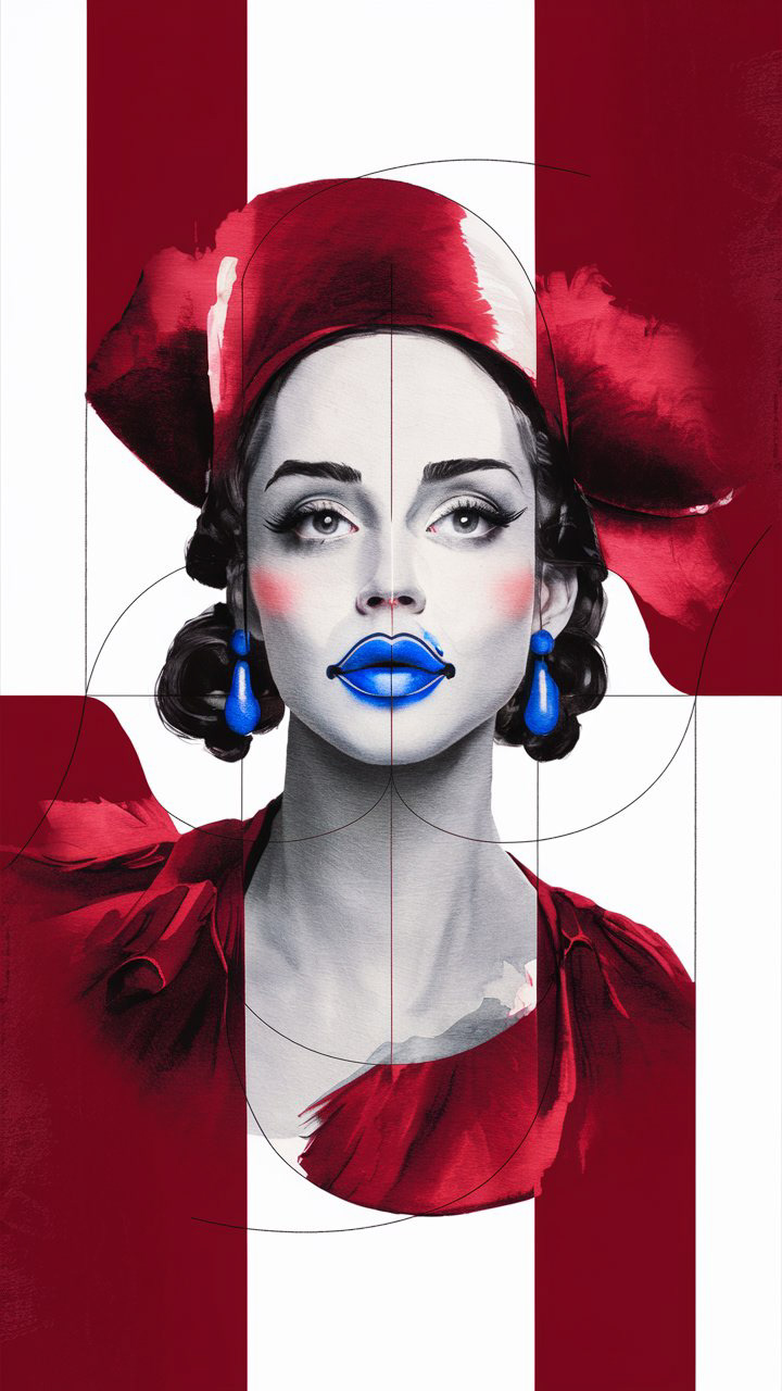 woman artwork contemporary abstractionism symbolism poster Poster Design adobe illustrator Adobe Photoshop lips