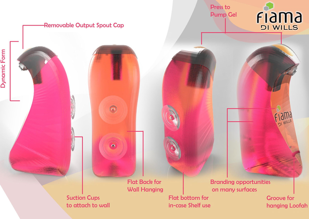 Fiama Di Wills shower gel packaging design shampoo gel product design 