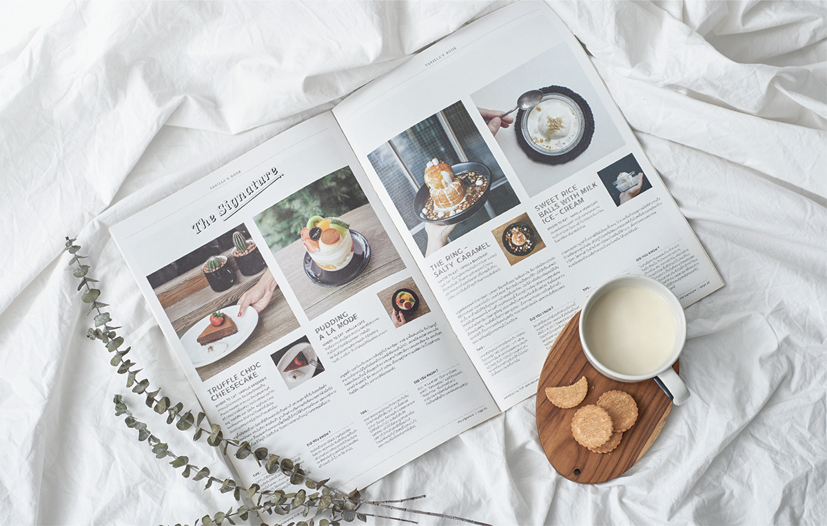 cafe menu vanilla book magazine Zine  free copy Layout Style