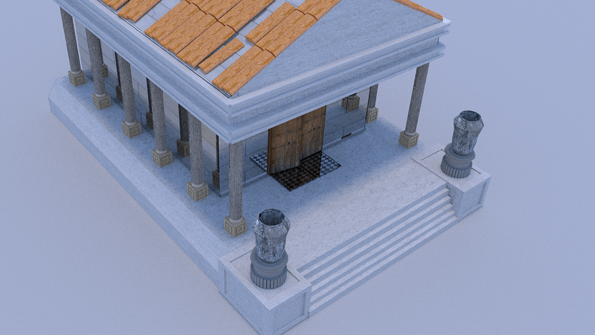 3D model Render game design roman temple engine ready blender blender3d