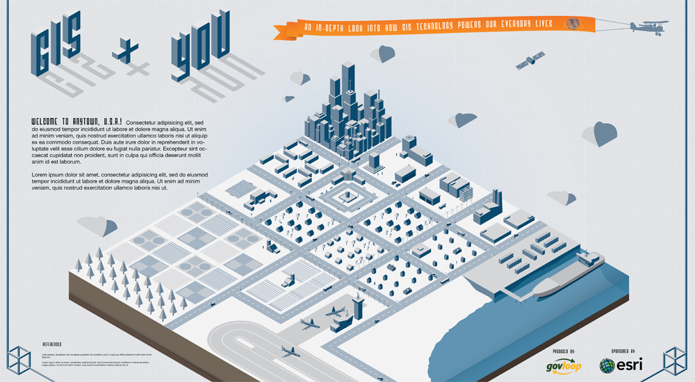 infographic Interactive Infographic hotspots GIS Geography Geographic Information Systems city map Isometric