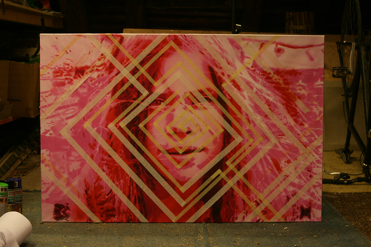 ortaku  street art  stencil  multy layer combo stencil  girl stencil