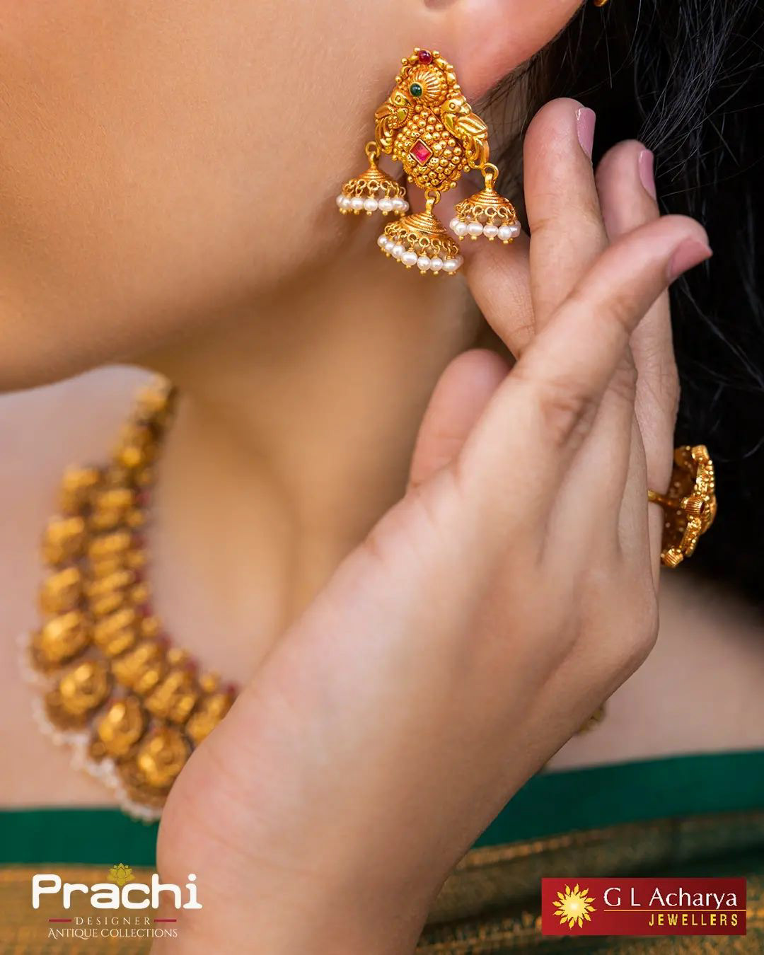 Jewellery jewelry Necklace gold luxury model Photography  photoshoot portrait earrings