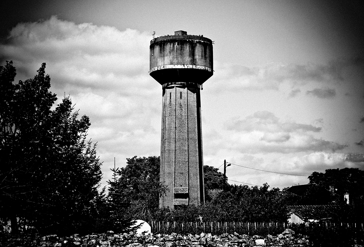 water towers architecture b&w