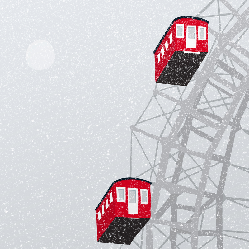 vienna snow winter ILLUSTRATION  tramway Editorial Illustration austria