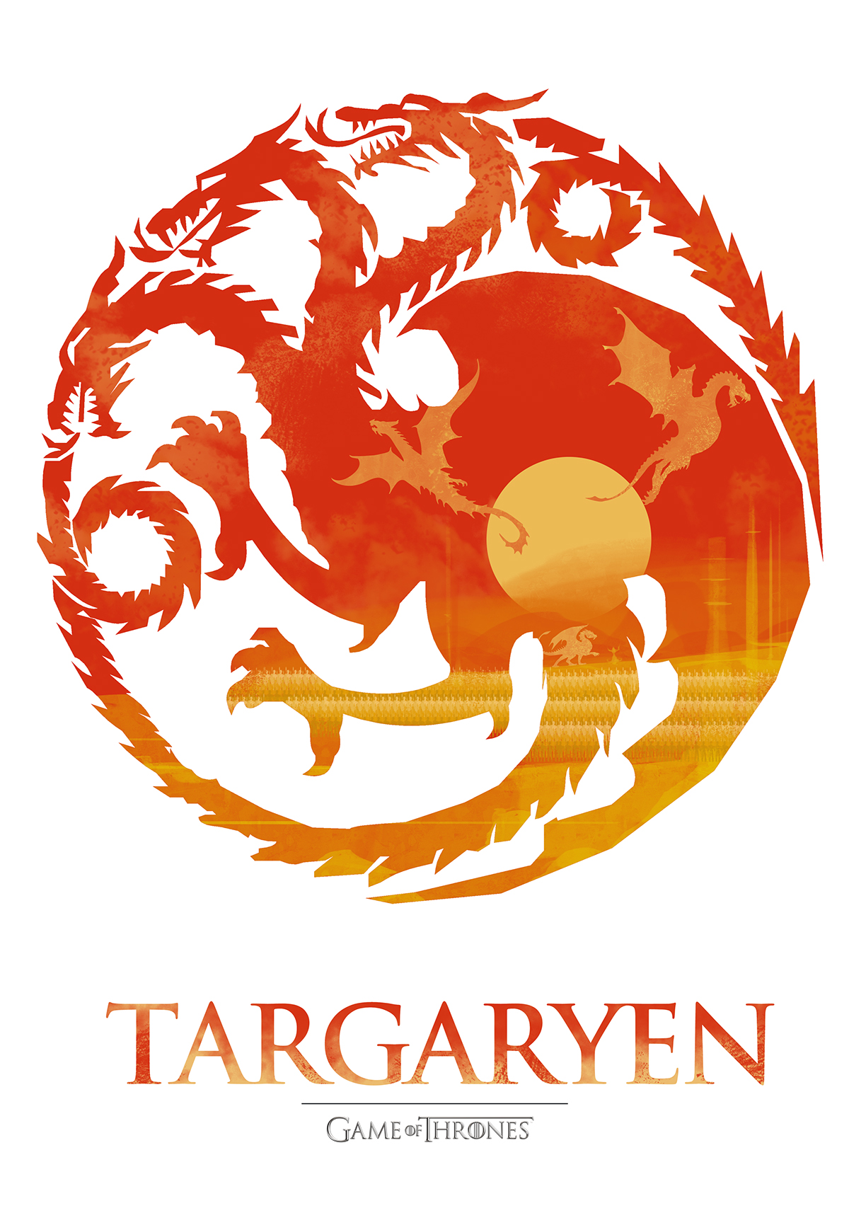 Game of Thrones clans poster Icon print prints artwork Starck targaryen lannister tv series series tv Episode vector