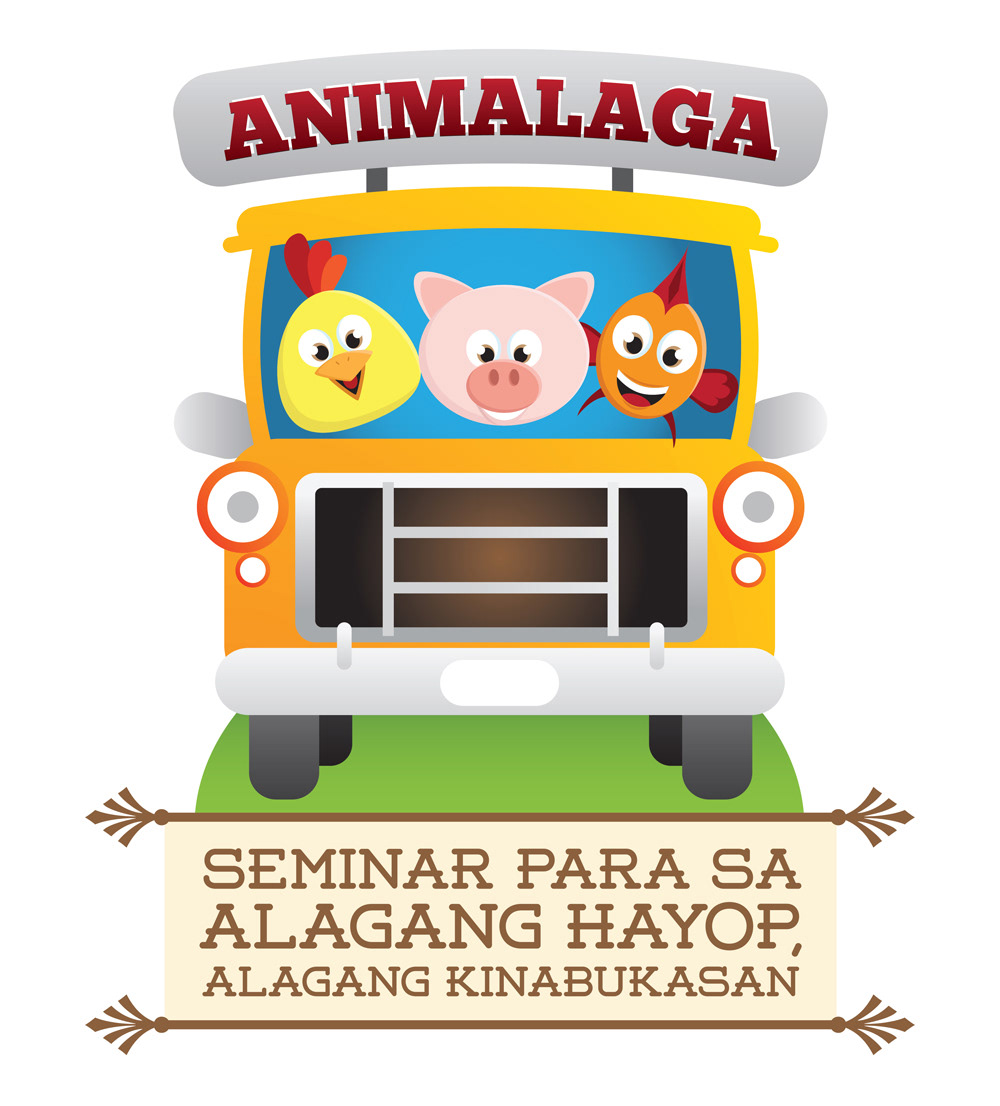 animals event logo feeds pig chicken fish graphic design  vector