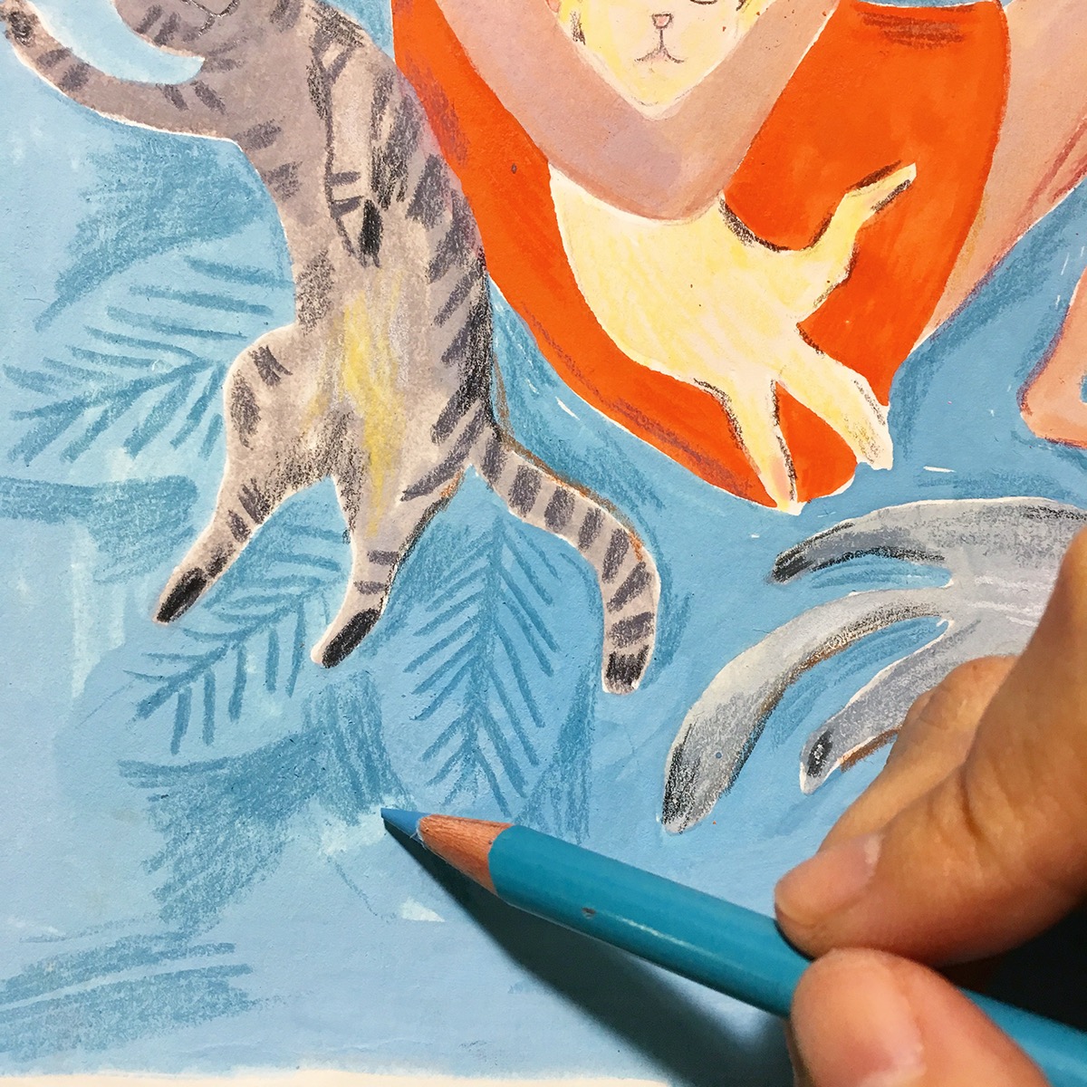 Cat ILLUSTRATION  Illustrator korisong paint painting  