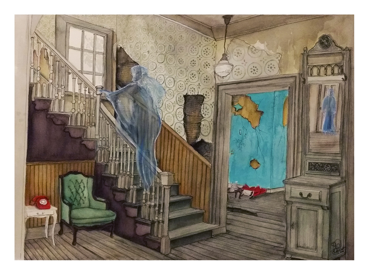 Blue Ghosts Roamtheblueghosts watercolour chelle destefano Deaf Artist