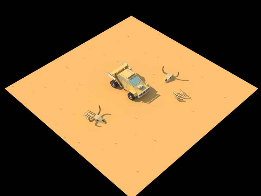buggy Low Poly dust Space  race jeep Racing car