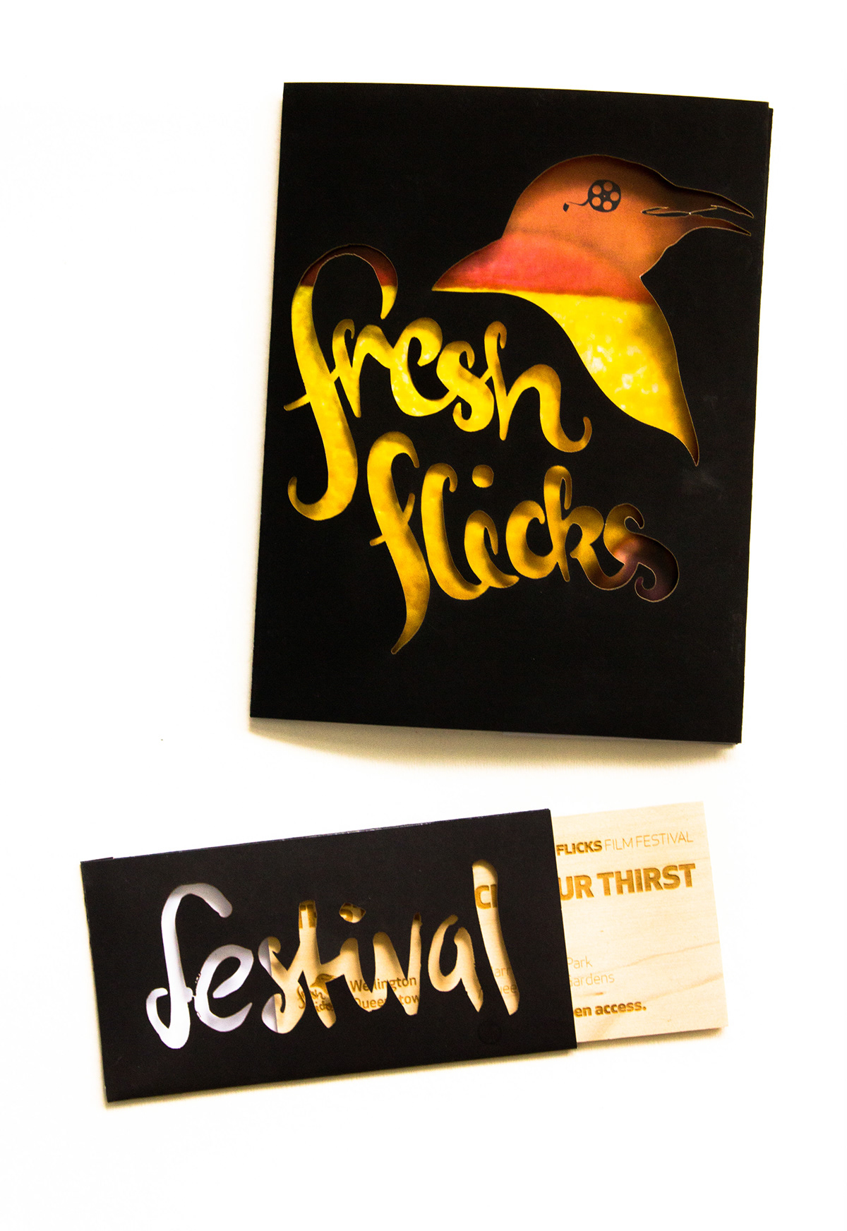 Fresh Flicks film festival New Zealand lettering programme Event Design