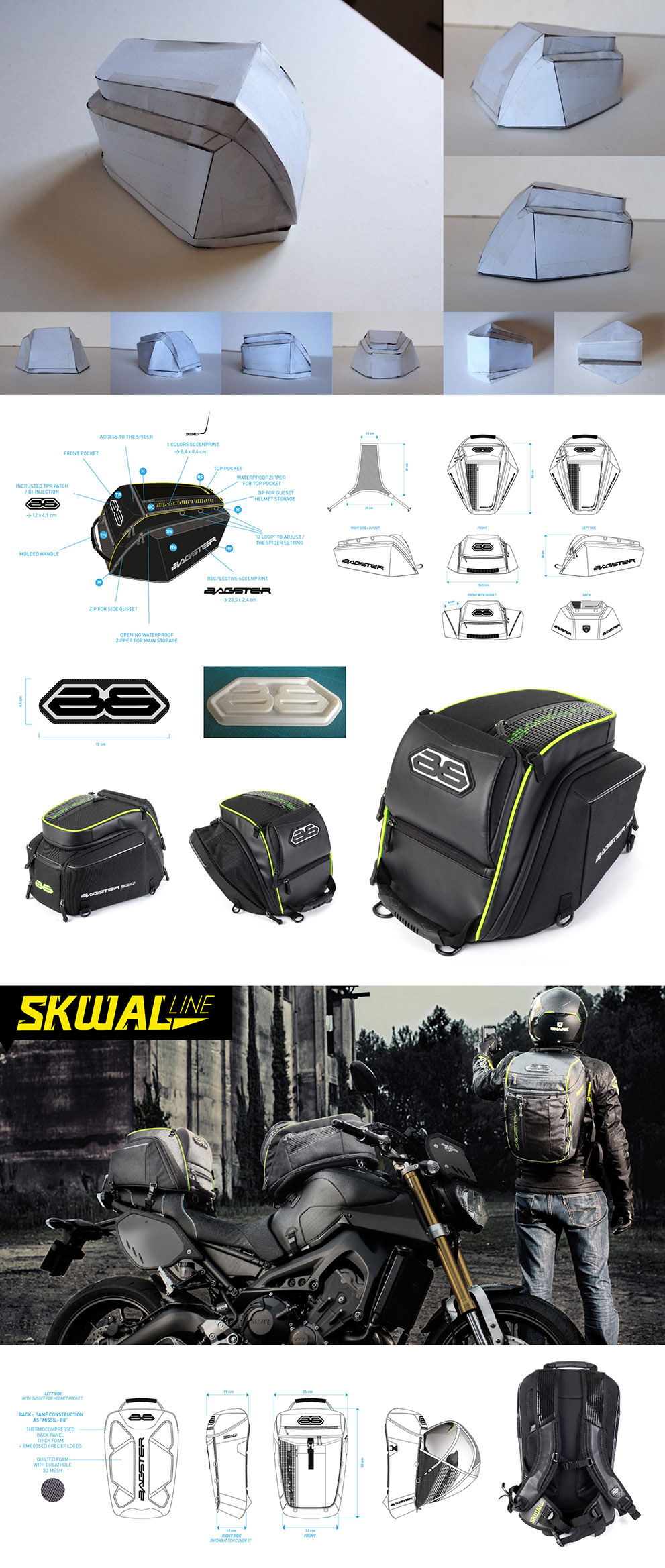 luggage design conception identity line graphic design backpack rear luggage tank luggale helmet spider aggressive line