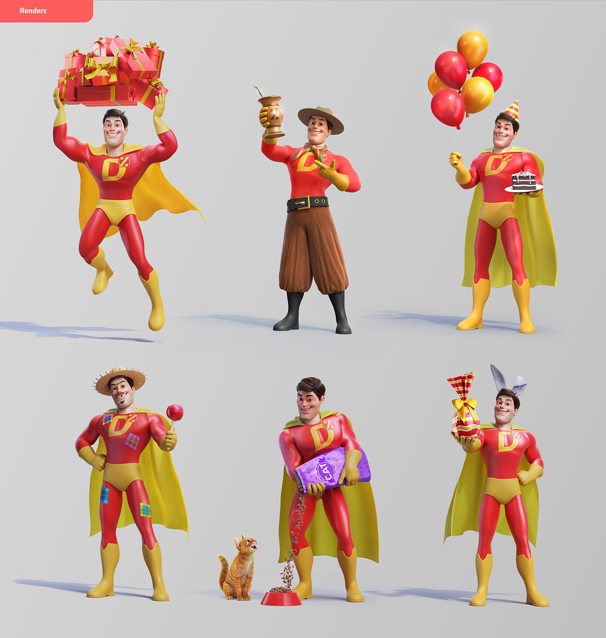 Character design  3d art Hero blender Cycles render 3d modeling
