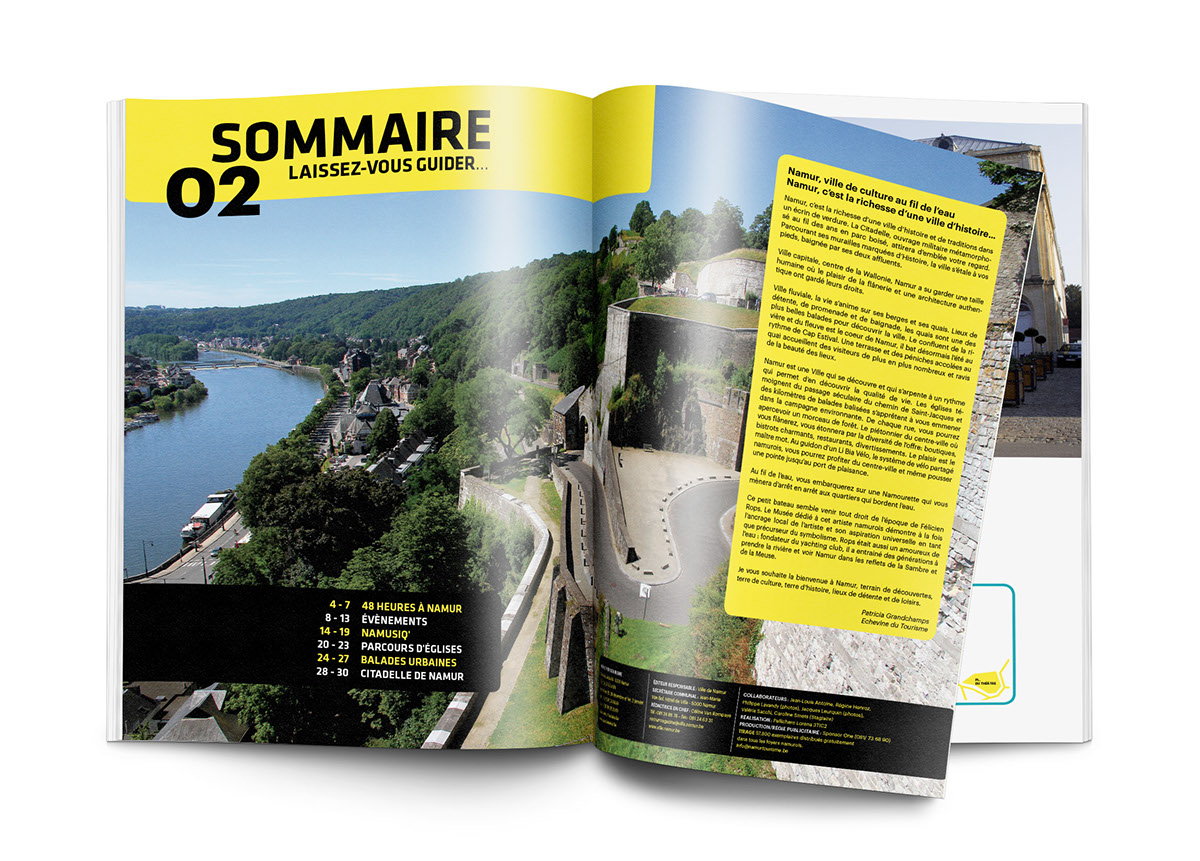 magazine Namur city TFE photos esiaj année colours adobe InDesign
