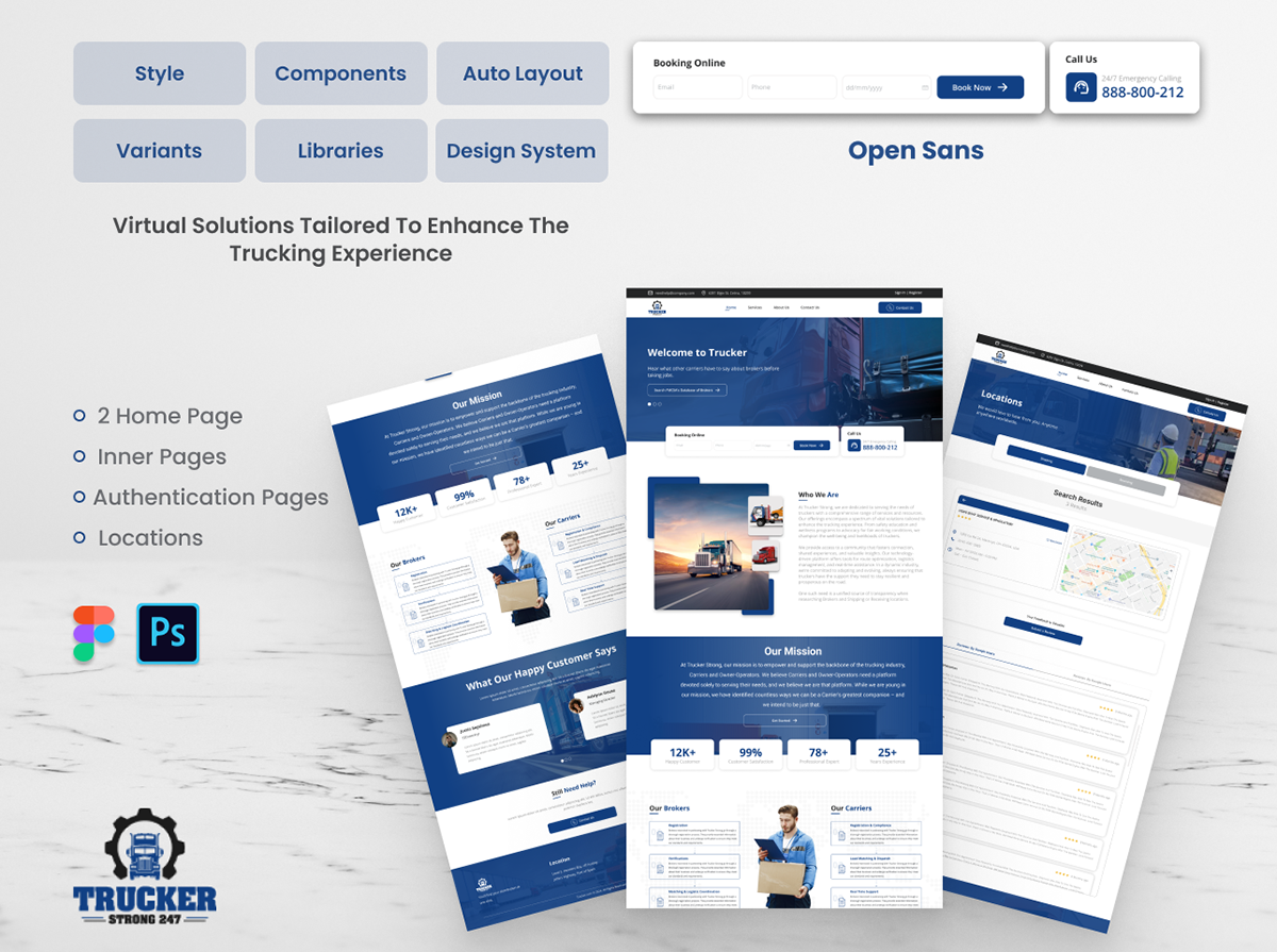 trucking online marketing user interface Website Design Website user experience landing page Management System Ecommerce UI/UX