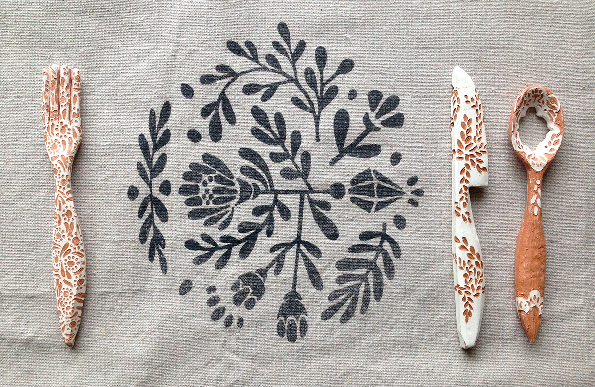 ceramic floral pattern handmade