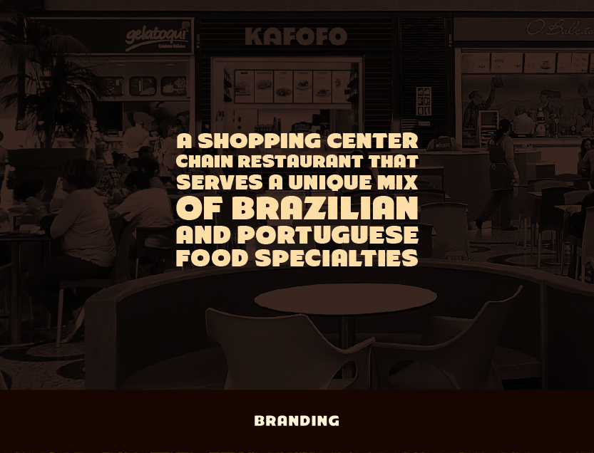 kafofo restaurant Food  grill Brazilian portuguese shopping center Tropical wood brown lime green design identity wordmark