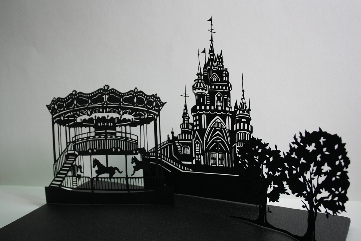 paper cut  amusement park paper art