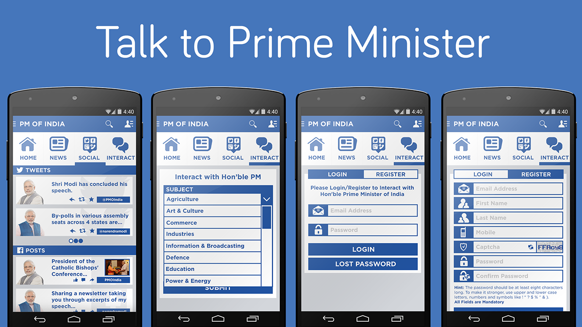 PM of India Narendra Modi PMOI App android India