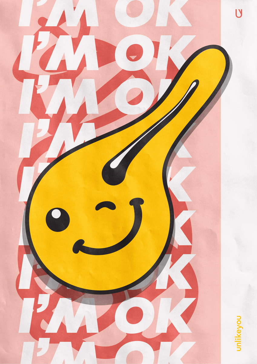 ILLUSTRATION  typography   branding  poster Emoji smiley pink yellow art direction 