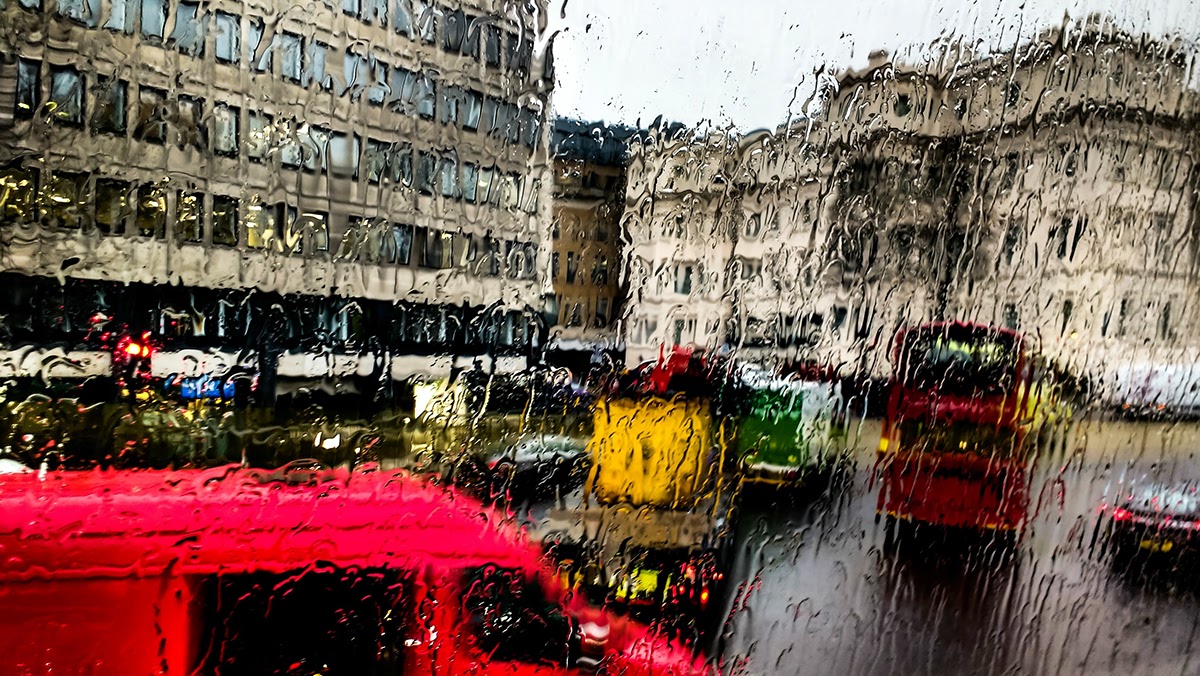 pintura paint Fotografia bus rain lluvia autobus London Londres colours colores bokeh