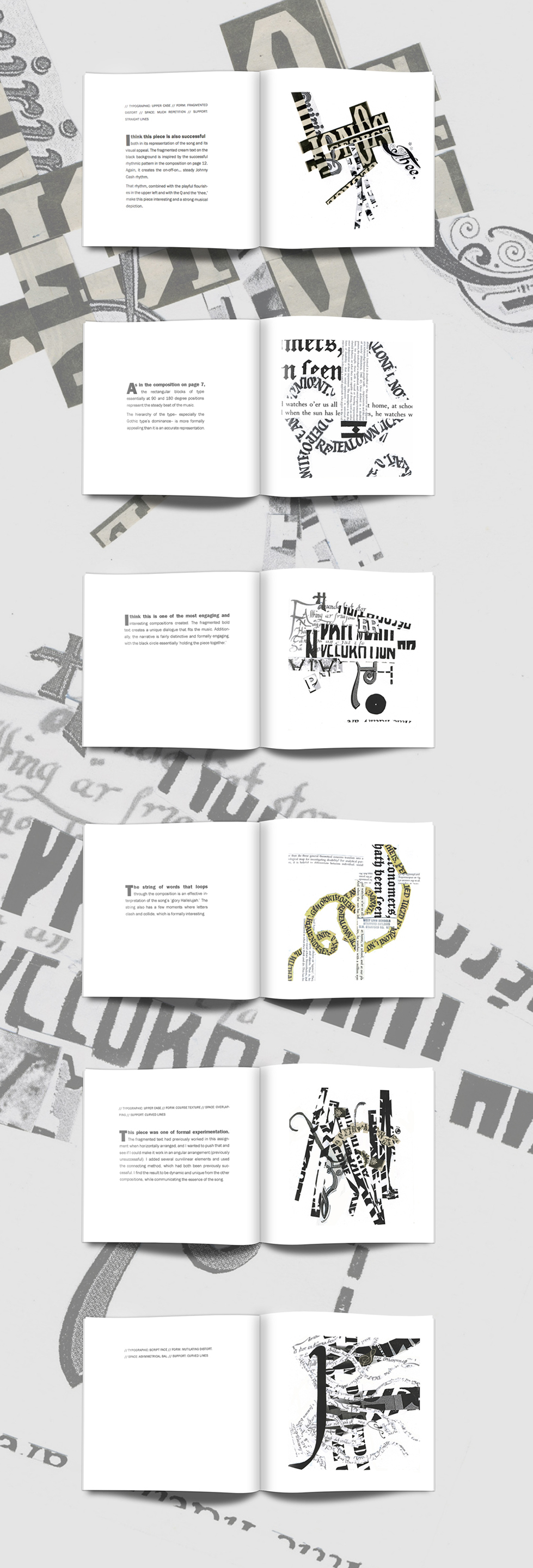 Expressive Typography intuition black & white collage
