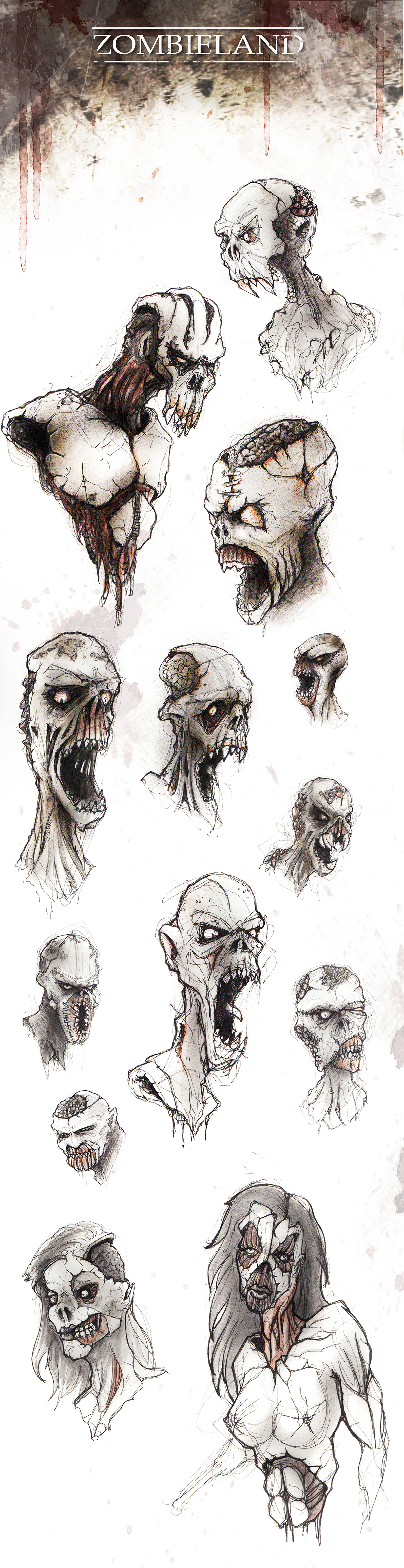 creatures creature-design sketches doodles comic zombies cgtextures pigment liner Copic