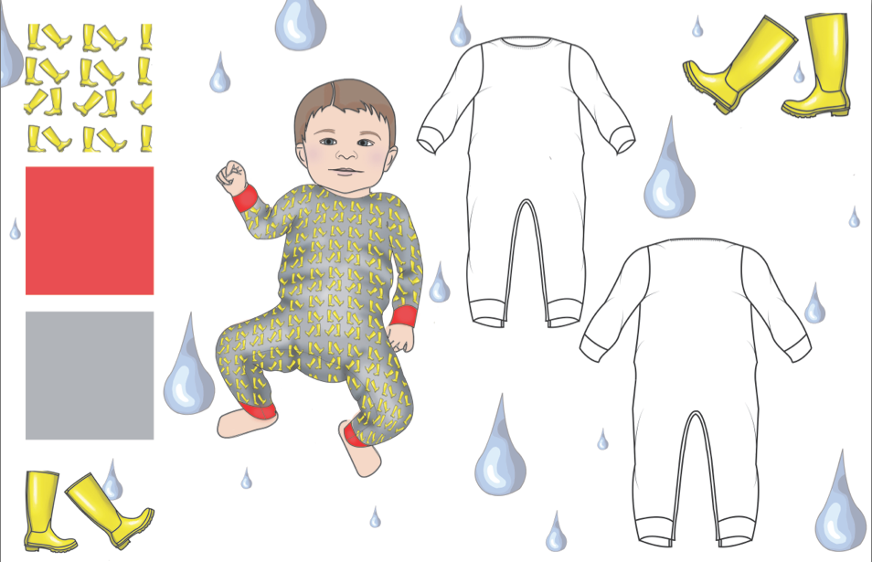 Childrenswear children rain prints cad infants pajamas baby Clothing babyclothing cute Tiny itsrainingitspouring