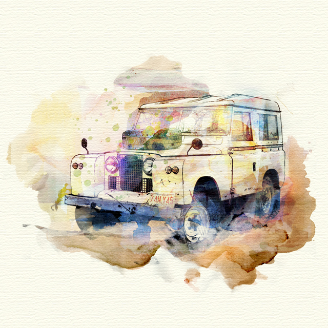 Offroad jeep LandRover defender expedition volkswagen suv toyota fj car 4WD watercolor
