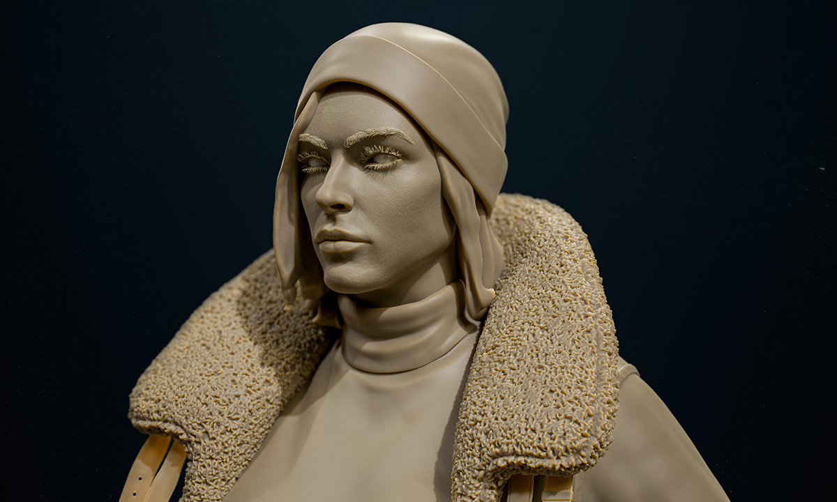 character art Character design  character modeling clay digital 3d digital sculpt Female SOldier female warrior Game Art sculpting 