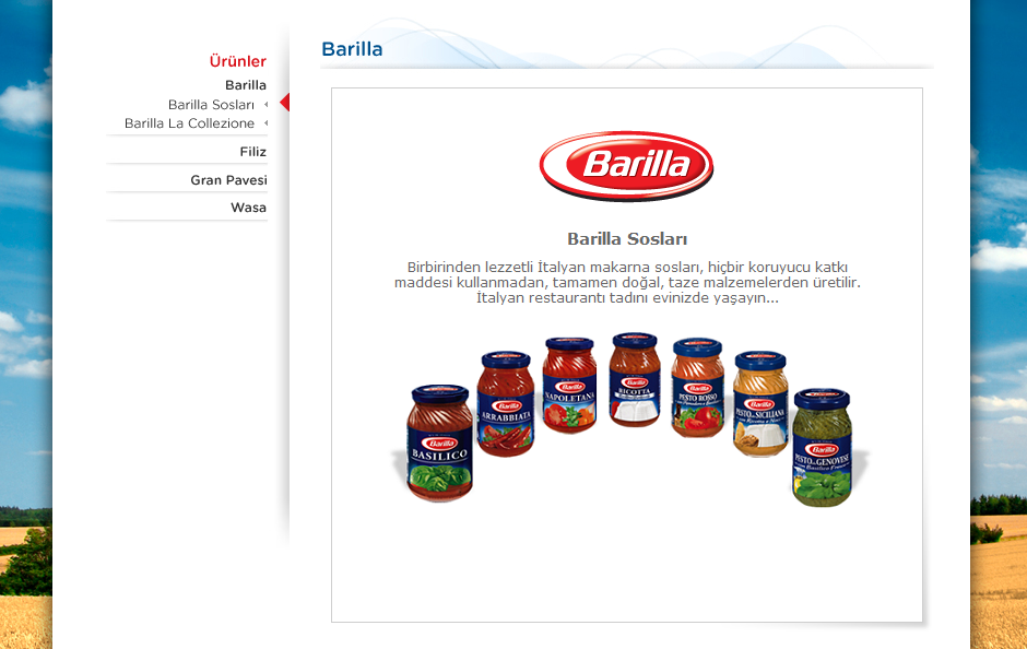 barilla Food  site