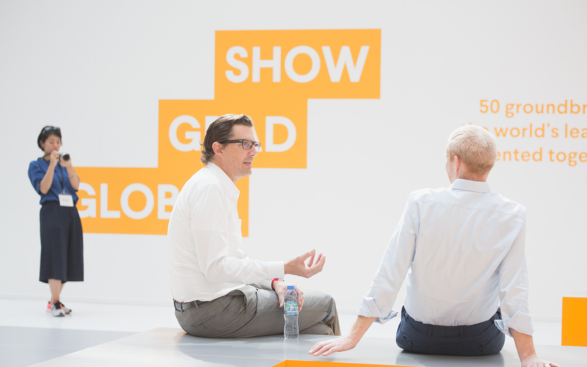 Adobe Portfolio dubai grad Show Exhibition  logo branded environments orange