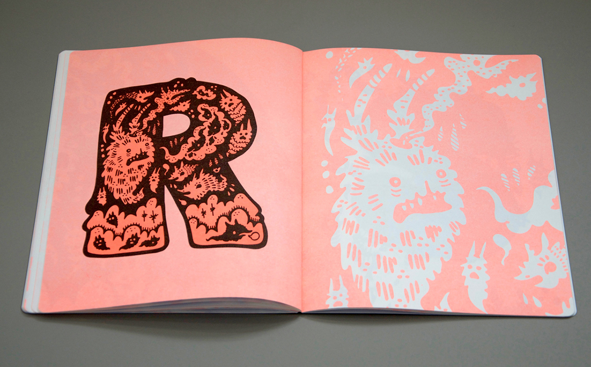 book typography   type design haypeep alphabet Riso risograph publishing  