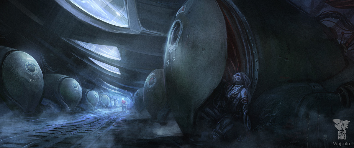 sci-fi retrofuturism astronaut spaceship horror game flyingwildhog