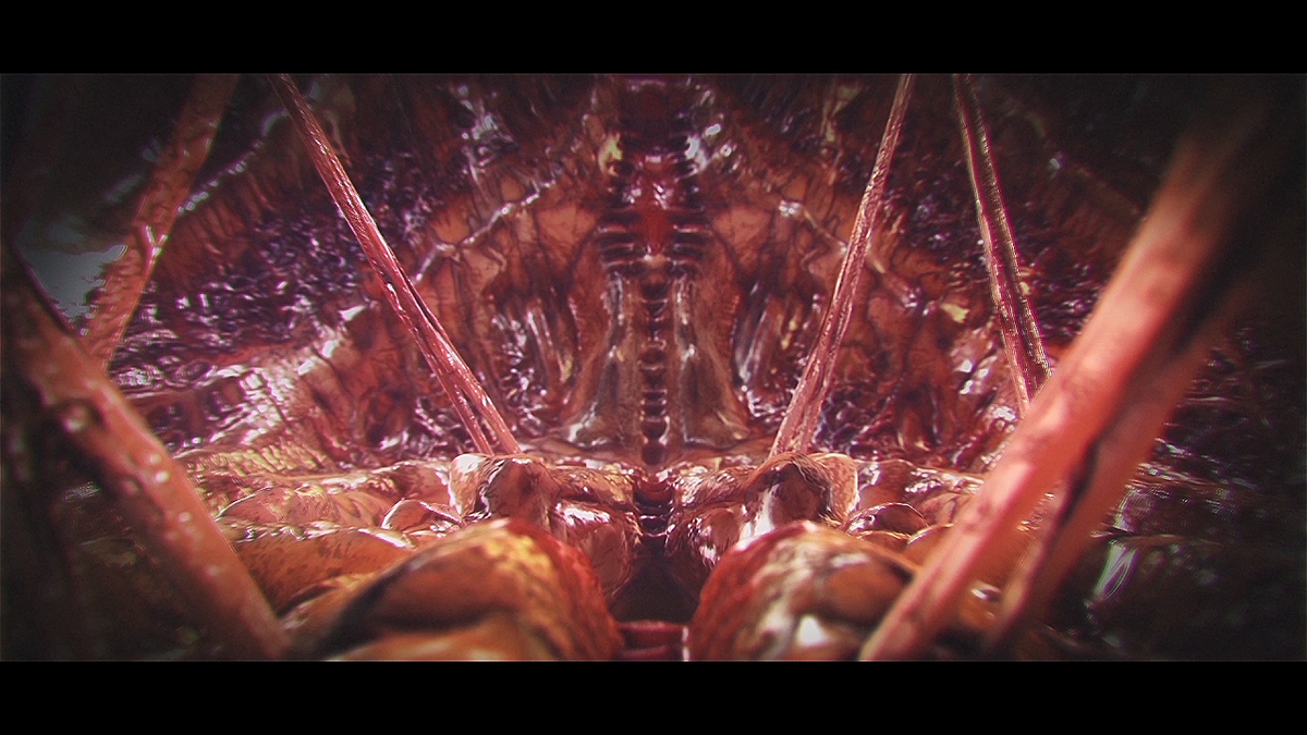 3D alien anatomy Bacteria blood creepy evolving Giger grunge horror