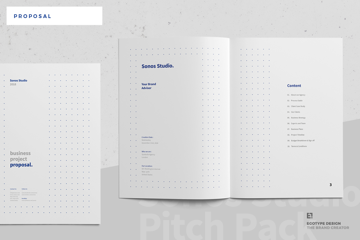 Proposal branding  bundle brief Stationery design corporate pitch manual portfolio