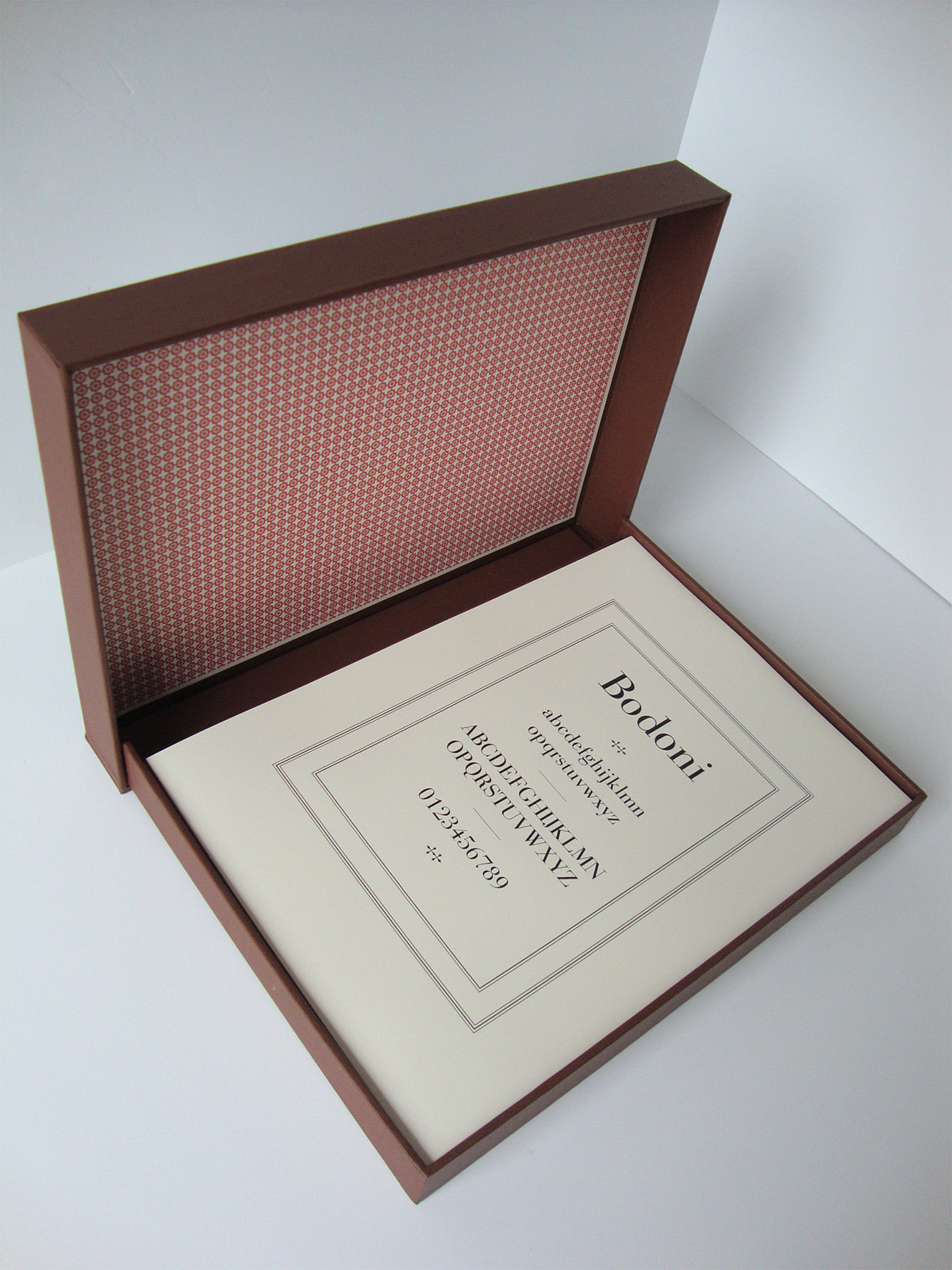 modern type design typographic prints book French stitched bespoke box