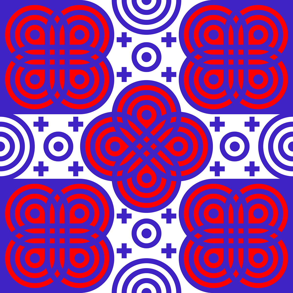 Patterns blue red lines theliminalanimal kiss Icon grid bold eyes
