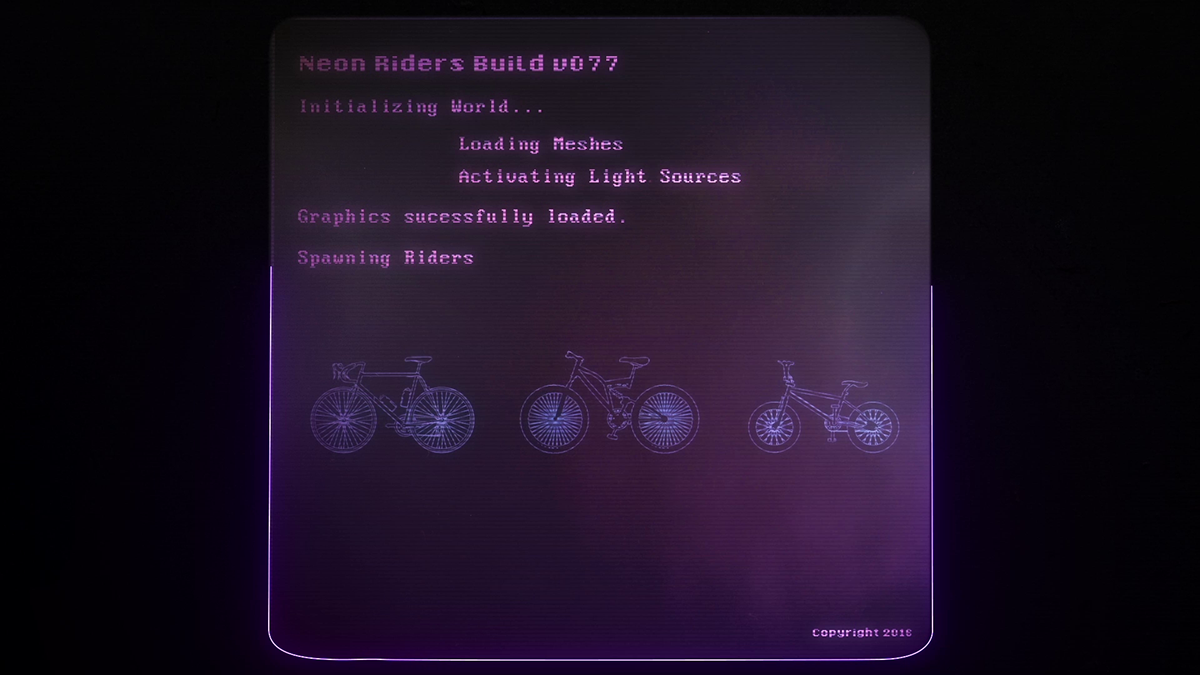 neon riders Retro wave motion study sports bikes Bicycles move MOVING movement stunts oldschool new retro