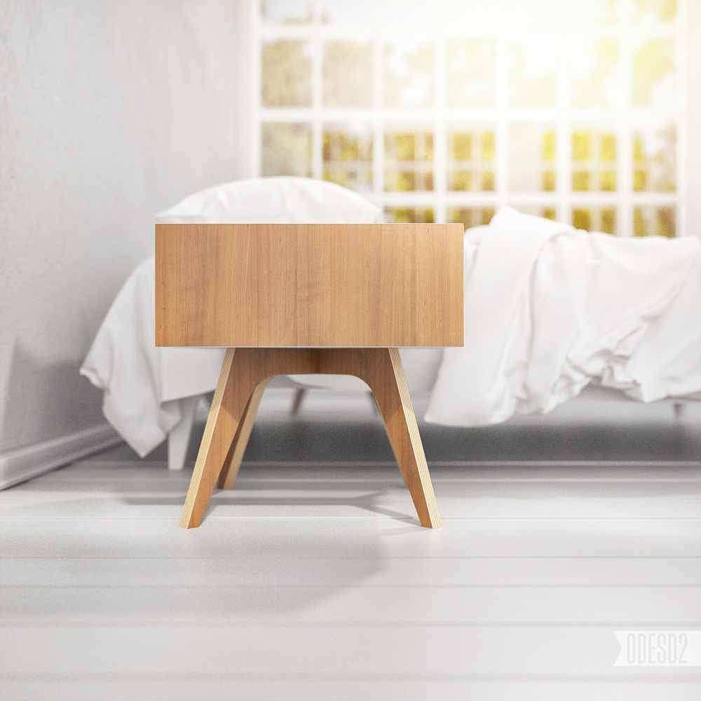 bedside table commode White mdf wood oak veneer design furniture ukraine kiev ukrainian clean Minimalism