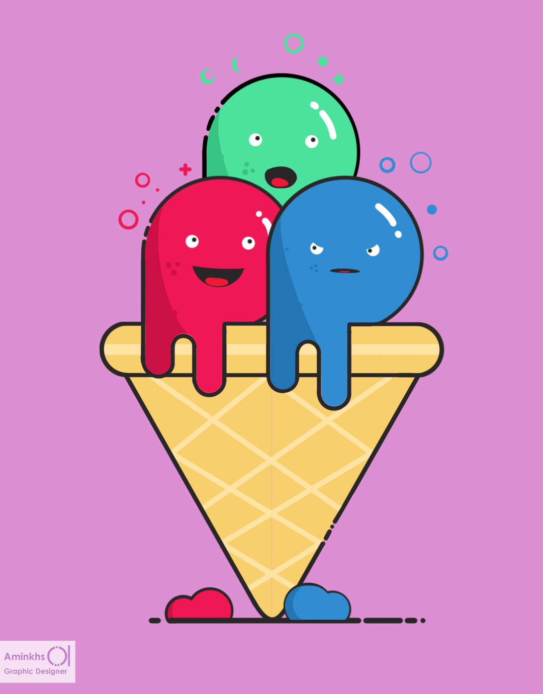 Character design  minimal ice cream colorful
