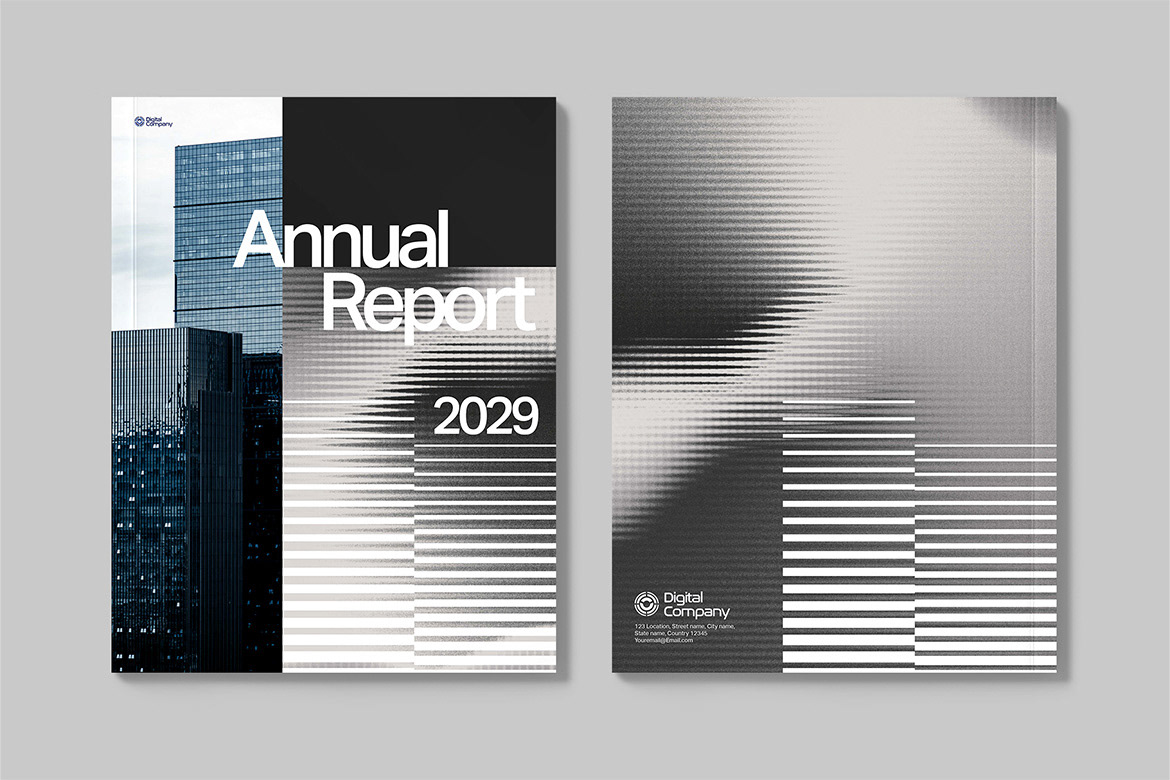 AnnualReport brochure bifold modern portrait catalog print InDesign editorial design  companyprofile